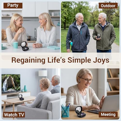Hearing Aids for Seniors, Rechargeable Hearing Aids for People with Hearing Loss, Hearing Amplifier for Adults, QualitySound, Intelligent Noise Cancellation, Comfortable Wearing