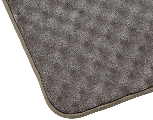 AmazonBasics Rippled Memory Foam Bath Mat, Grey, 50 x 80 cm, 2-Pack