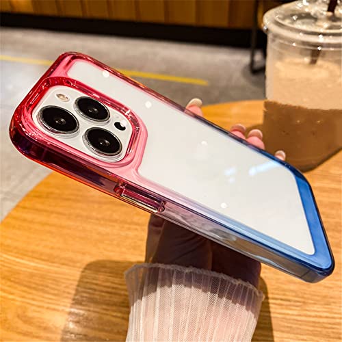 Coque iPhone 11 antichoc rose bleu dégradé de luxe en acrylique dur et silicone