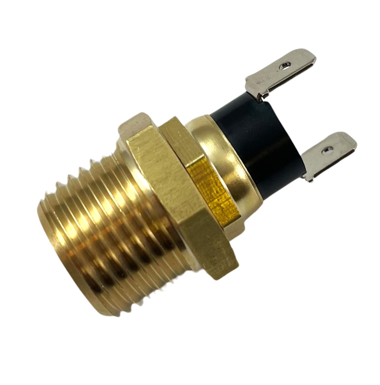 Replacement for American Volt Electric Radiator Fan Thermostat Temperature Switch, 12 Month Warranty, with Thread-in Brass Probe (1/2" NPT, 210'F On - 195'F Off)