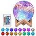 Lampada Lunare,16 colori e 4 modalità di illuminazione Stampato 3D Luna Piena Led Luce Notturna,15cm Ricaricabile USB Luce Notturna LED Lampada da Tavolo Dimmerabile Touch Control