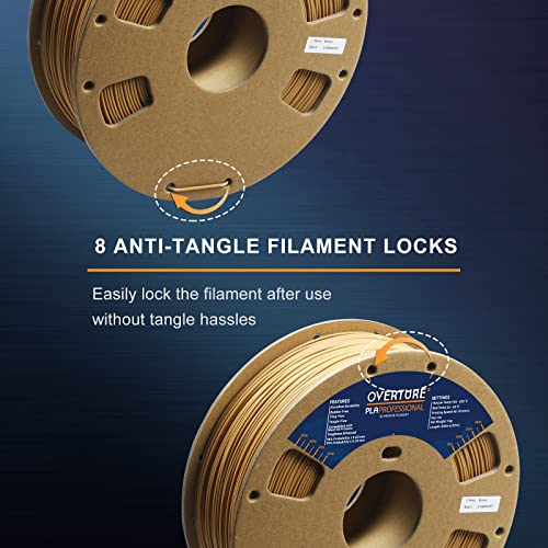 Overture Pla Plus (Pla+) Filament 1.75Mm Pla Professional Toughness Enhanced Pla Roll, Cardboard Spool, Premium Pla 1Kg(2.2Lbs), Dimensional Accuracy 99% Probability +/- 0.03Mm (Brown) #TOP4