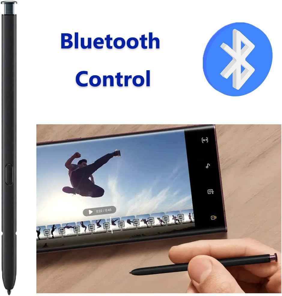 S22 Ultra S Pen withBluetooth for Samsung Galaxy S22 Ultra 5G SM-S908 Stylus Pen with Remote Control S22 Ultra Touch S Pen Replacement(Phantom Black)