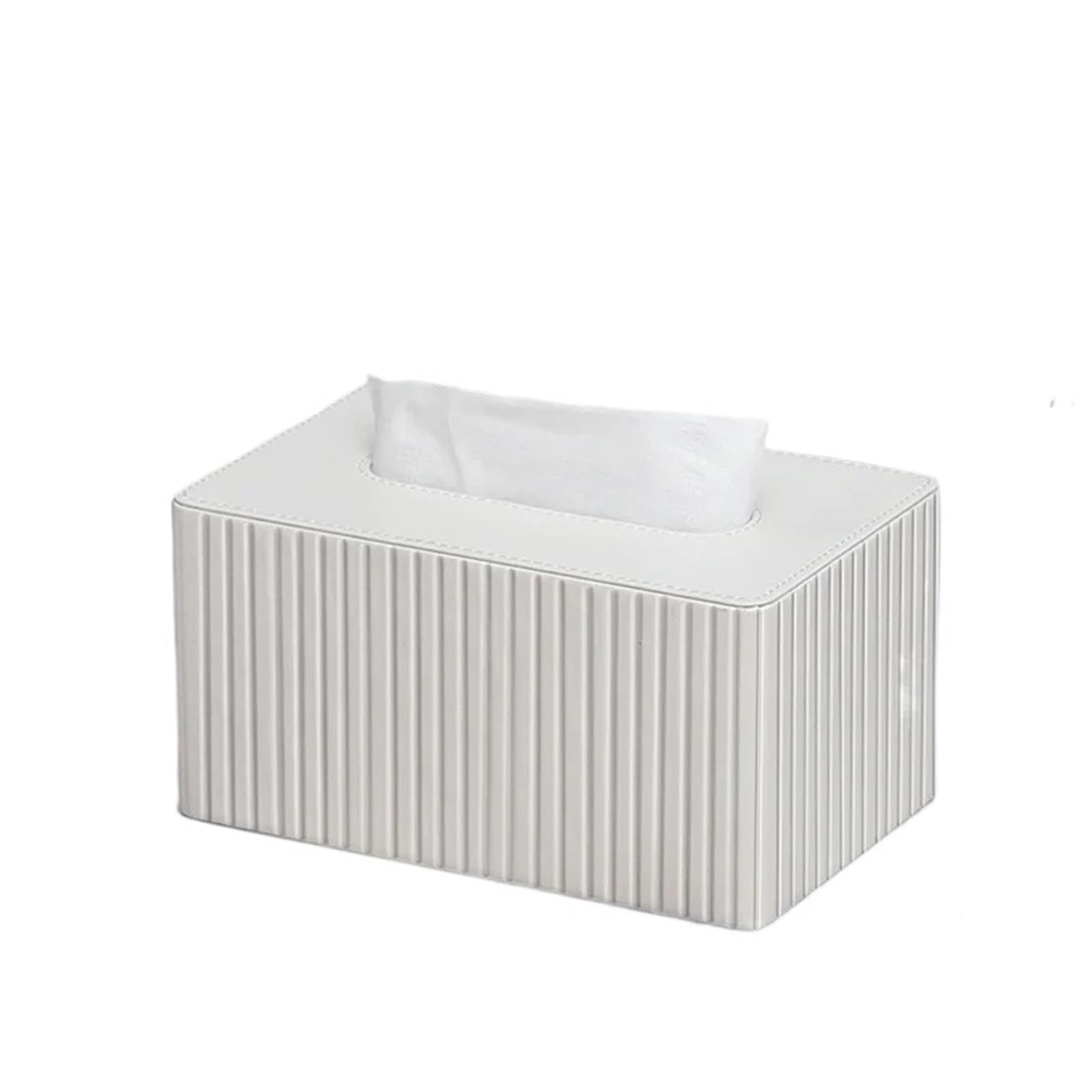 Dvmsief White Small Tissue Box Cover Tissue Box Simple Leather Living Room Decoration Cover Household Desktop Face Towel Paper(White Small)