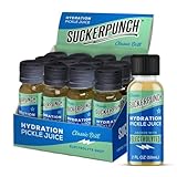 Suckerpunch Electrolyte Pickle Juice Shot, Leg and Muscle Cramp Relief, Sports Drink, Low Calorie, Gluten Free, Post Workout, Hydration, Potassium, Keto Friendly, Non GMO, Spicy Dill, 2oz, 12ct