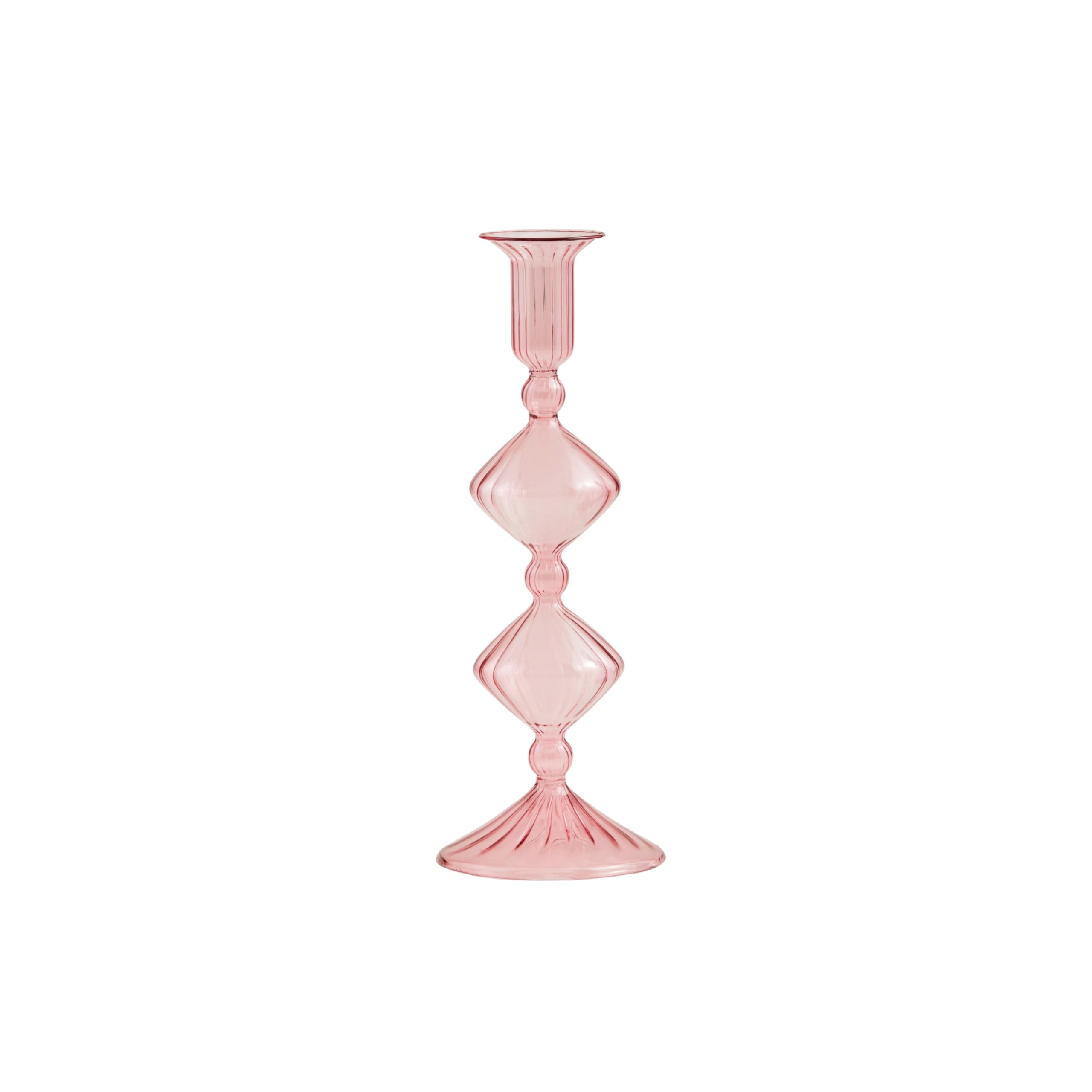 Vase conique en verre rose de 24 cm Mud Pie, l'excellence du design d'intérieur