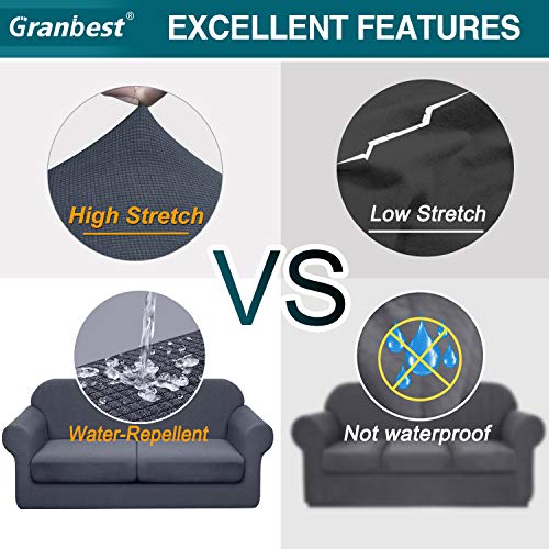 image for Granbest 3 Piece Premium Water-Repellent Couch Slipcover for 2 Cushion