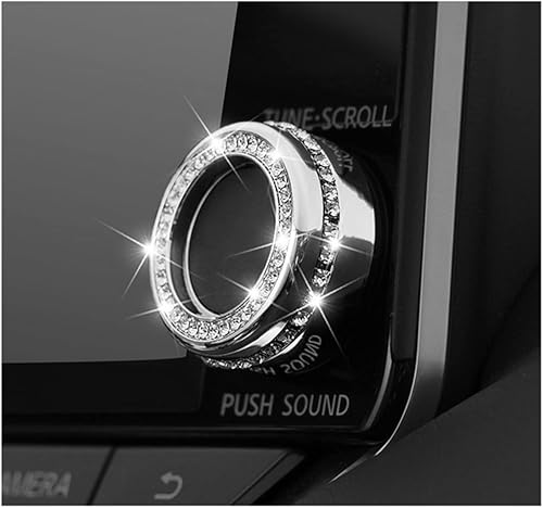 Miniatura 2 de Accesorios interiores brillantes para Nissan Sentra 2020 2021 2022 2023 2024 2025 modificación de cristal de diamantes de imitación (plata, anillo