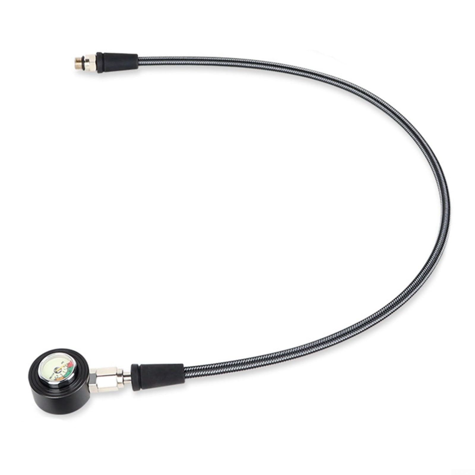 Manometro per immersioni subacquee, con tubo in fibra di carbonio, luminoso per quadrante, filettatura 7/16-20UNF, rotazione a 360° per il monitoraggio del serbatoio subacqueo (15 cm)