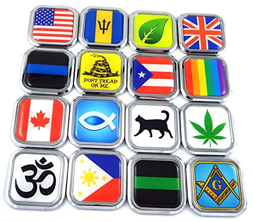 Image of Panama Flag Square Chrome Rim Emblem Car 3D Decal Badge Hood Bumper Sticker 2 inch