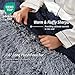 Wemore Shaggy Long Fur Faux Fur Weighted Blanket, Cozy and Plush Sherpa Long Hair Blanket for Adult 20lbs, Fluffy Fuzzy Sherpa Reverse Heavy Blanket for Bed, Couch, Backprint Navy Blue, 60 x 80 Inches