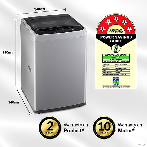 Compare LG 7 Kg 5 Star Inverter TurboDrum Fully Automatic Top Loading