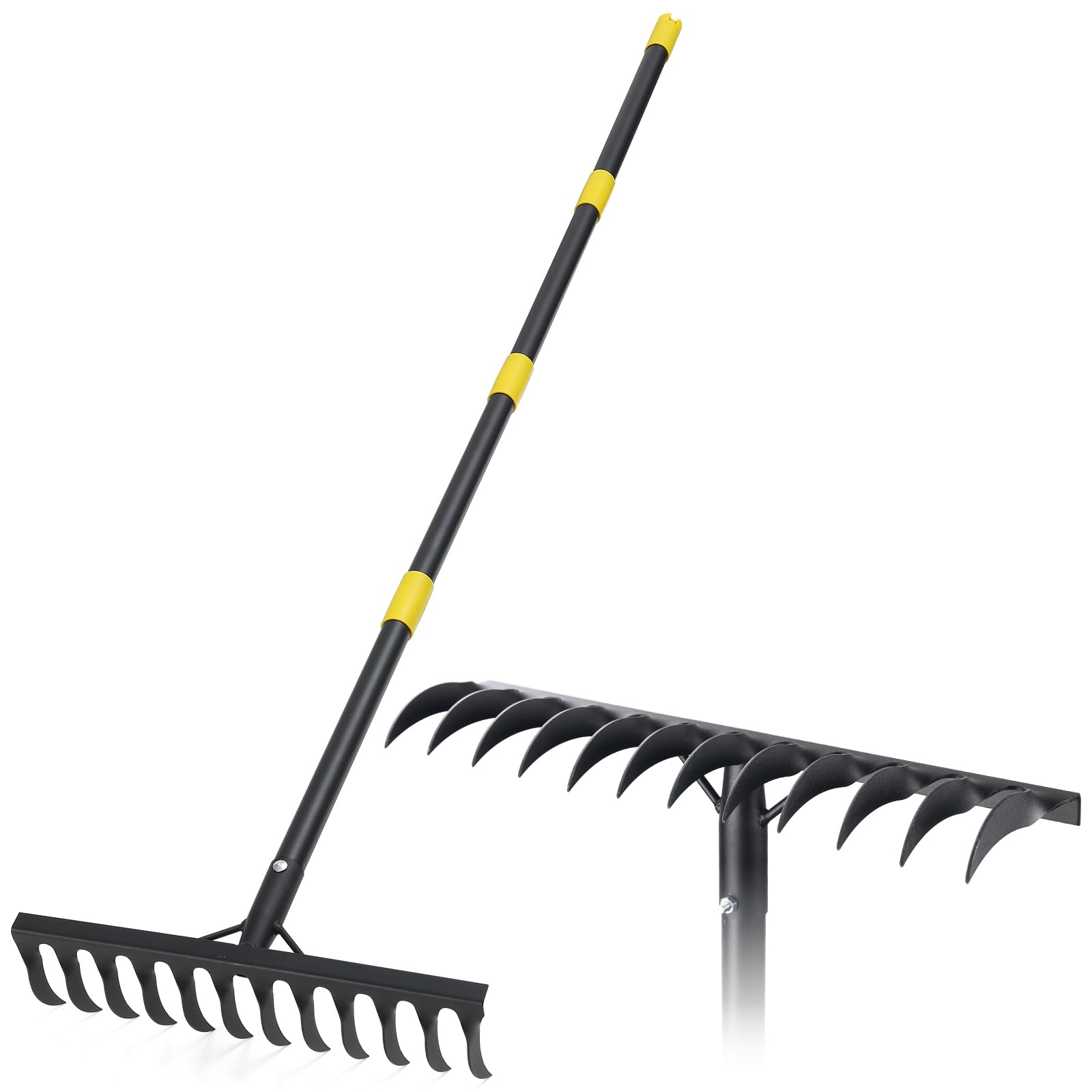 Rastrello giardino pesante 12 denti in ferro verniciato utensile orto