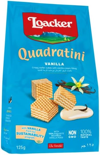 Loacker Quadratini Vanilla Wafer, 125 Gm