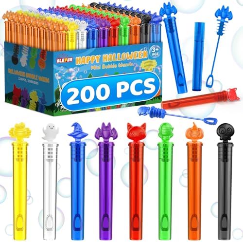 OleFun 120Pcs Halloween Bubble Wands in 8 Designs, Bulk Halloween...