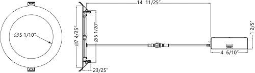 Miniatura 6 de WAC Lighting Lotos - Luz LED empotrable redonda de 6 pulgadas, 5 CCT seleccionable, 14 W, 1,200 lúmenes, hermética IC, 120 V-277 V, universal, en