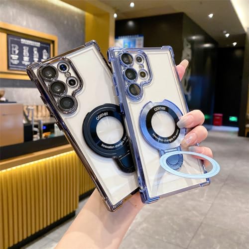 Charge sans fil Samsung S23 coque ENILSA transparente avec anneau