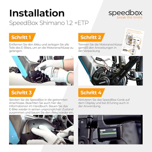 6. Bild von SpeedBox 1.2 kompatibel mit Shimano Motoren E8000, E7000, E6100, E5000 + E-Tube Port für Di2 & Satellite System, E-Bike Tuning-Chip