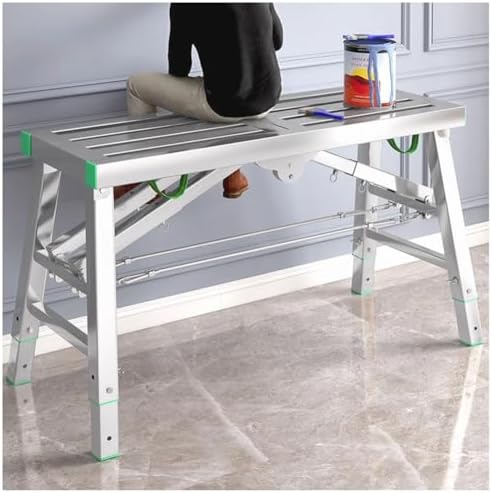 Heavy-Duty Folding Scaffolding Ladder - Portable Steel Work Platform for Stairs, 770 lbs Capacity, Versatile Home Engineering Workbench (140x30cm)