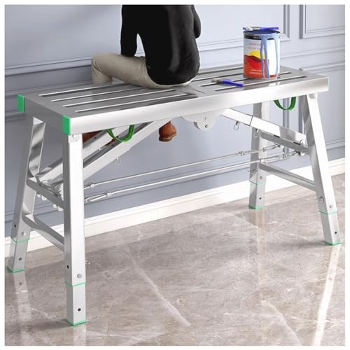 Piattaforma di lavoro pieghevole portatile in acciaio resistente, scala per scale, capacità 350 kg, versatile banco da lavoro per ingegneria domestica (200 x 30 cm)