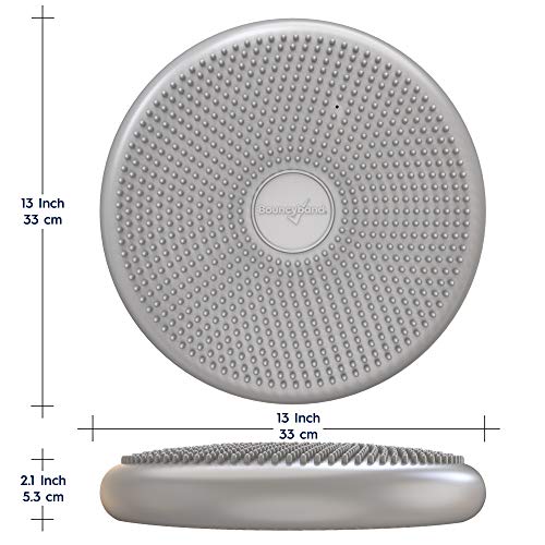 Image of Bouncyband - Wiggle Seat - Silver, 13 inch D - Large Sensory Cushion for Kids Ages 6-18+ - Promotes Active Learning, Improves Student Productivity, Includes Easy-Inflation Pump