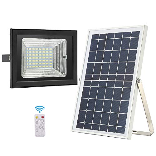 70% Off Discount Solar Flood Lights Outdoor,HJLFA Dusk to Dawn 10W Solar Panel 126 LEDs IP65 Waterproof Remote Control Available Solar Powered Security Flood Light for Garden,Patio,Backyard,Garage,Pool,Flag Pole