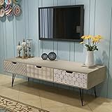 La superficie grande es ideal para colocar la TV, enrutadores, aparatos multimedia o exhibir objetos decorativos, marcos de fotos o incluso plantas en macetas, mientras que los tres cajones proporcionan un amplio espacio para guardar todo tipo de artículos más pequeños como llaves, blocs de notas, bolígrafos y otros objetos, organizados y a su alcance.