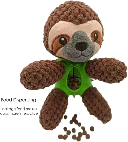 Miniatura 4 de Juguetes chirriantes para perros, juguetes interactivos y duraderos de felpa para mascotas, juguete dispensador de alimentos, divertido juguete de