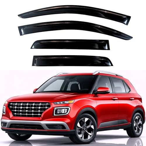 Image of KPY Rain Guards Fit for 2020-2023 Hyundai Venue, Out-Channel Window Visors Vent Wind Deflectors 4PC, Car Accessories for 20-23 Venue