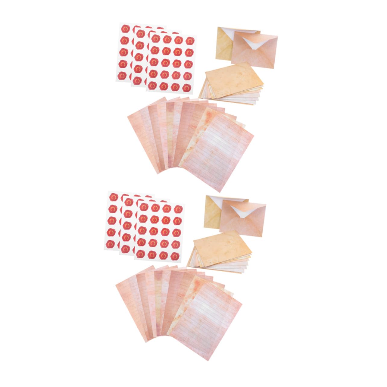 100 Sets Retro Briefkopf Set Dekor Vintage Briefpapier Karten Vintage Briefpapier Grußkarten Umschlagpapier Hellbraun