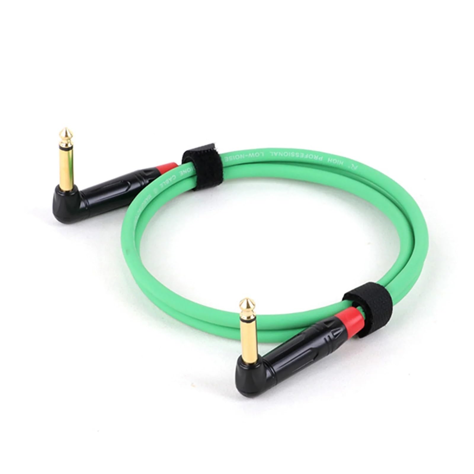 Cable de Instrumento con Conector Jack de 6,35 mm en ángulo Recto (Macho a Macho) for Guitarra, bajo y Teclado.(RD-Green,5 m)