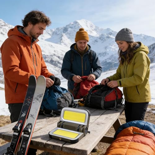Lanterne solaire de camping rechargeable et lampe de poche portable pour l'extérieur - 3