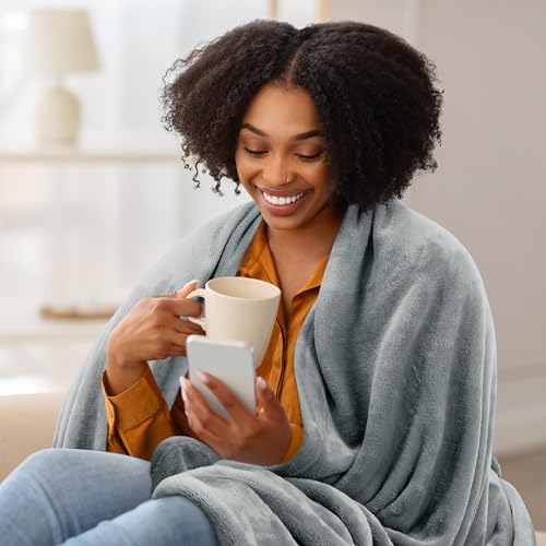 Image of Utopia Bedding Fleece Blanket Full Size Ash Grey 300GSM Luxury Fuzzy Soft Anti-Static Microfiber Bed Blanket (90x84 Inch)