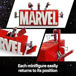 LEGO Marvel: Marvel Logo & Minifigures Building Toy - Marvel Collectible Set for Kids, Boys and Girls, Ages 12+ - Model Kit with 5 Minifigures - Gift Idea for Birthday - 76313 — photo 5 of 6
