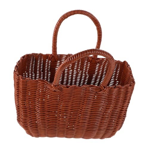 Cabilock Handmade Woven Tote Bag for Women Lightweight Summer Beach Bag Multiuse Design for Picnics Shopping Bathroom Storage Handbag with Spacious Interior