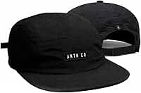 Boné Anth Co Aba Reta Water Five Panel Strapback Impermeavel Chapéu StreetWear Skatista Preto Básico Não Molha Masculino e Feminino Escportivo Para Esportes Corrida Academia e Treino