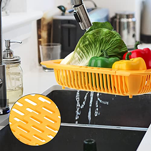 Hiceeden Set Of 4 Over The Sink Strainers For Kitchen, Extendable Plastic Colander, Retractable Drain Basket For Fruits And Vegetables Wash, Dishes Dry #TOP6