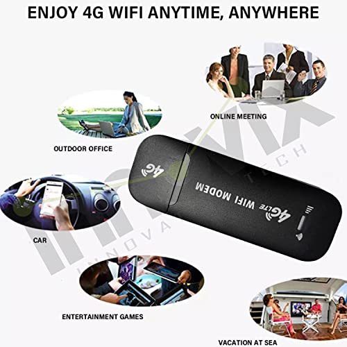 Image of 4G Wireless Dongle with All Sim Support, High Speed 4G WiFi Dongle | 4G Data Card Portable WiFi Hotspot with 150 Mbps Single Band Premium Chipset (4g Dongle Connects Up to 10 Devices)