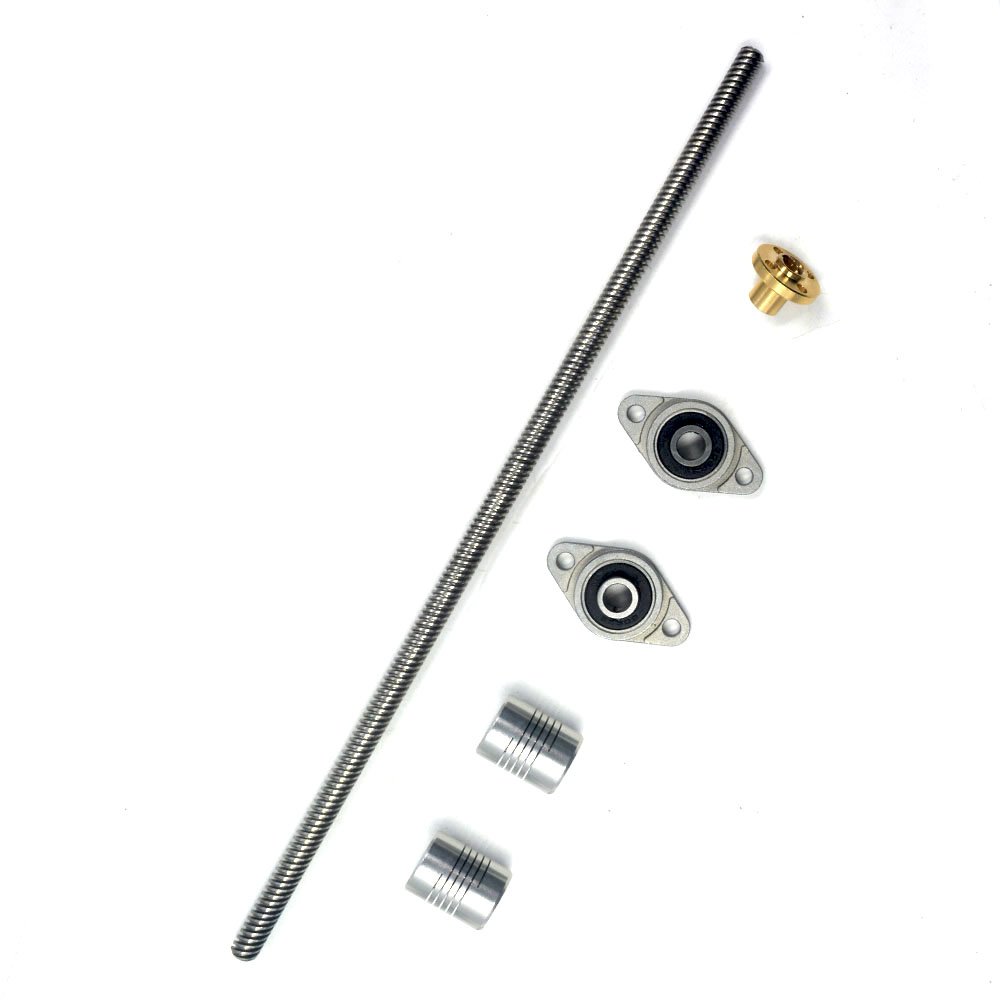 T8 Lead Screw Kit, Mergorun 300mm Length 8mm Dia Silver Vertical 8mm
