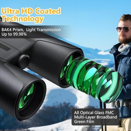 Image of 10x42 High Power Monocular Telescope with BAK4 Prism and FMC Multi-Coated Lens | Compact & Lightweight Optical Monocular | Waterproof Durable Body | Clear Bright Vision for Bird Watching, Wildlife