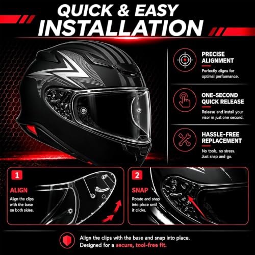 Image of PSLER Photochromic Shatterproof Helmet Visor for RF1400 X15 CWR-F2R NXR2 Z8 | Impact-Resistant ,UV400 Protection, Motorcycle Tinted Face Shield for RF1400 X15 CWR-F2R NXR2 Z8,Visor Replacement