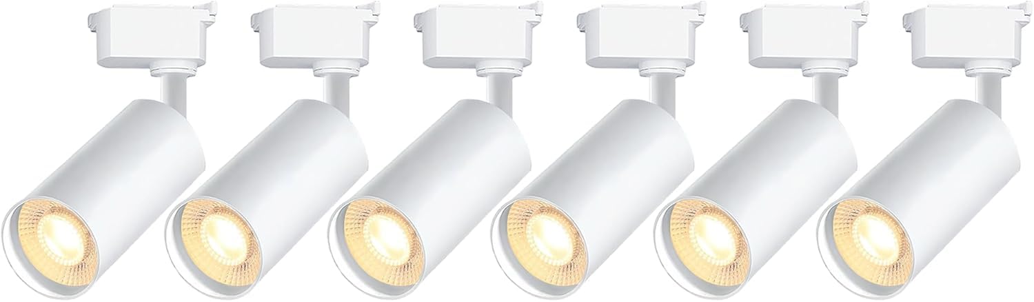 White Dimmable H Type Track Lighting Heads (No Rails), 6PCS
