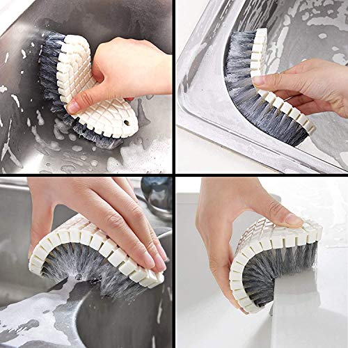 Image of YANCI Flexible Multi-Purpose Cleaning Brush Kitchen Cooktop Cleaning Bendable Scrub Brush Bathtub Sink Tile Brush Multipurpose Home Kitchen Bathroom Cleaner Tools, White, Pack of 1