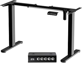 TRIUMPHKEY Bureau, zittend, staand, elektrisch frame, verstelbaar, 2 etages, in hoogte met automatisch geheugen, in hoogte verstelbare tafelpoten, bureauframe, zittend, staand, zwart, voet