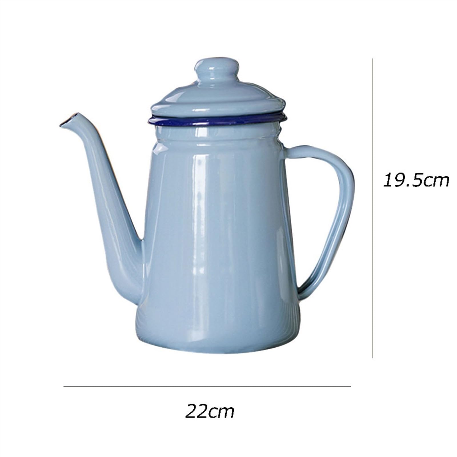 Czajniki przelewowe do kawy 1100ML emaliowany czajnik do herbaty odkryty czajnik kempingowy z końcówką ręcznie parzony dzbanek do kawy długa wylewka wąskie usta czajnik