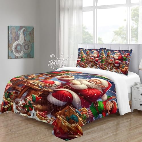 Housse de couette Noël microfibre infroissable pour lit - 6