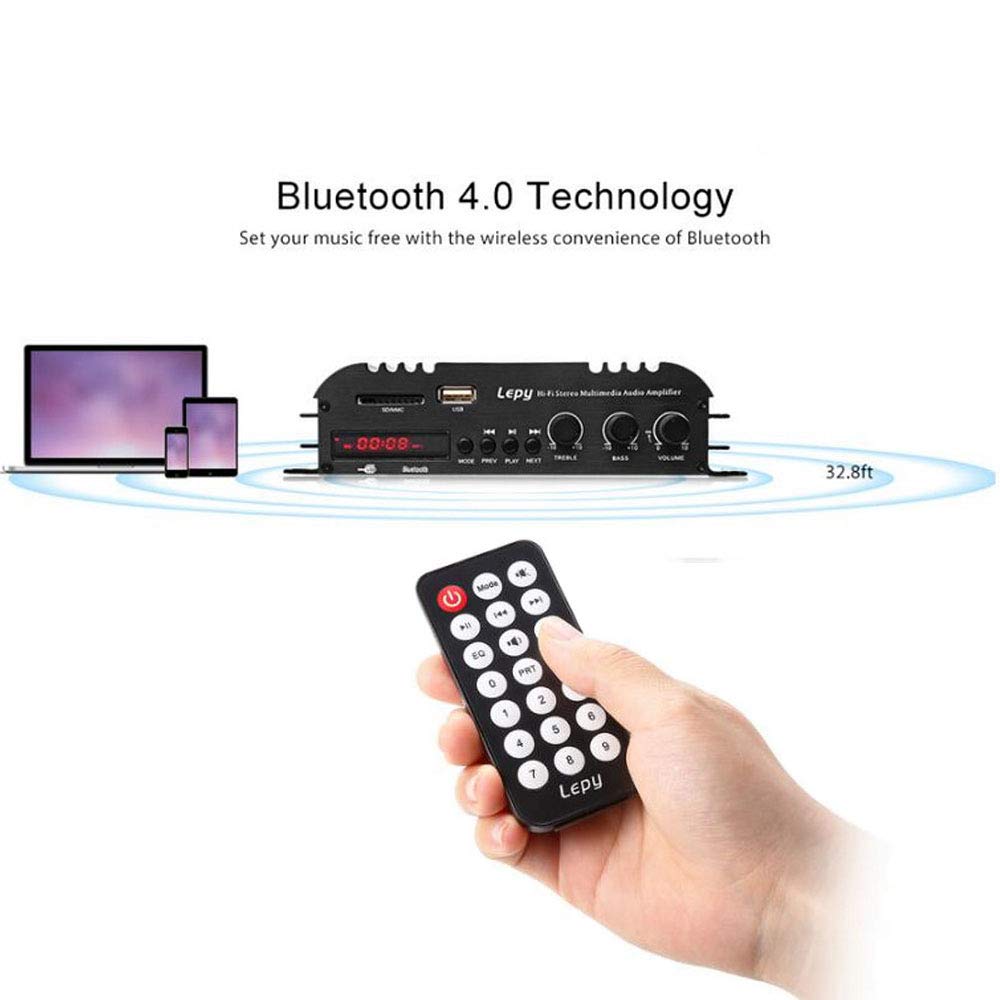 PolarLander Bluetooth HiFi Digital Amplificateur stéréo 4 canaux puissant son compatible avec haut-parleur ordinateur moto