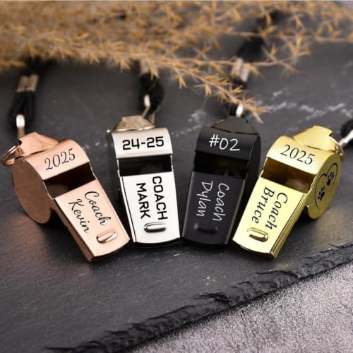 Silbato personalizado grabado de acero inoxidable miniatura 4