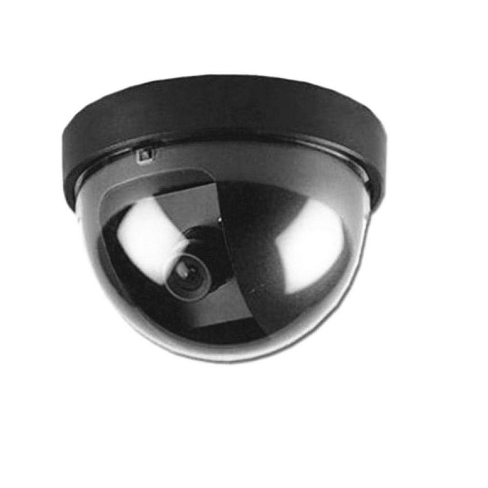 Caméras De Surveillance Sécurité Caméra De Surveillance Virtuelle, Caméra De Sécurité Factice Hémisphérique en Plastique avec LED Rouges Clignotantes