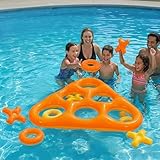 AEYAKA Jeu de Morpion Gonflable pour Piscine, Grand Jeu Flottant avec 6 Pièces, Jeu d’Eau ...
